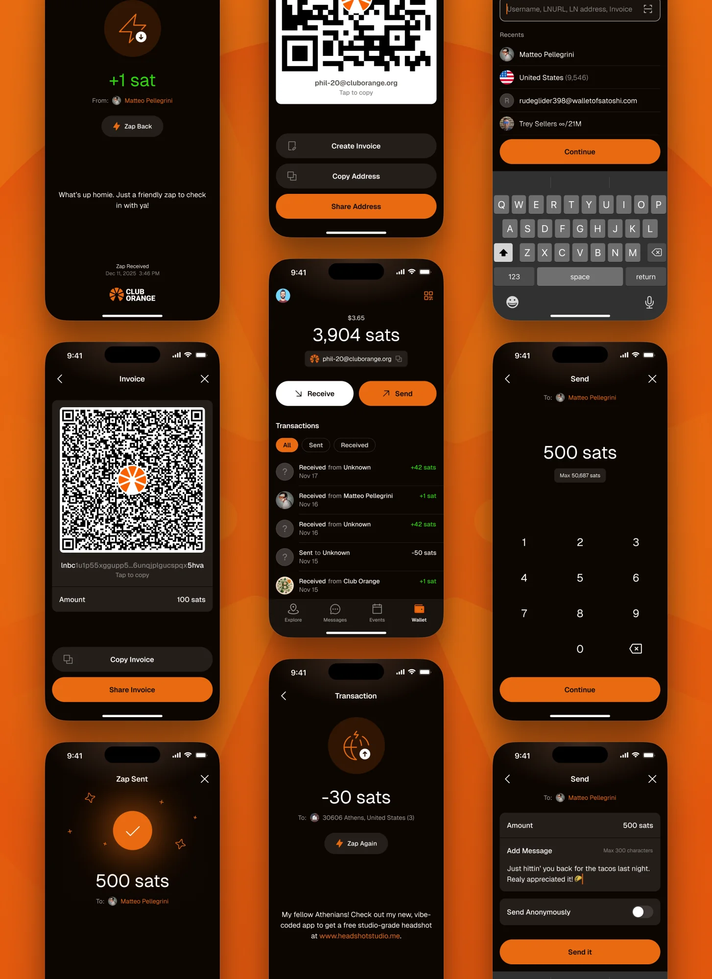 Club Orange Bitcoin Wallet