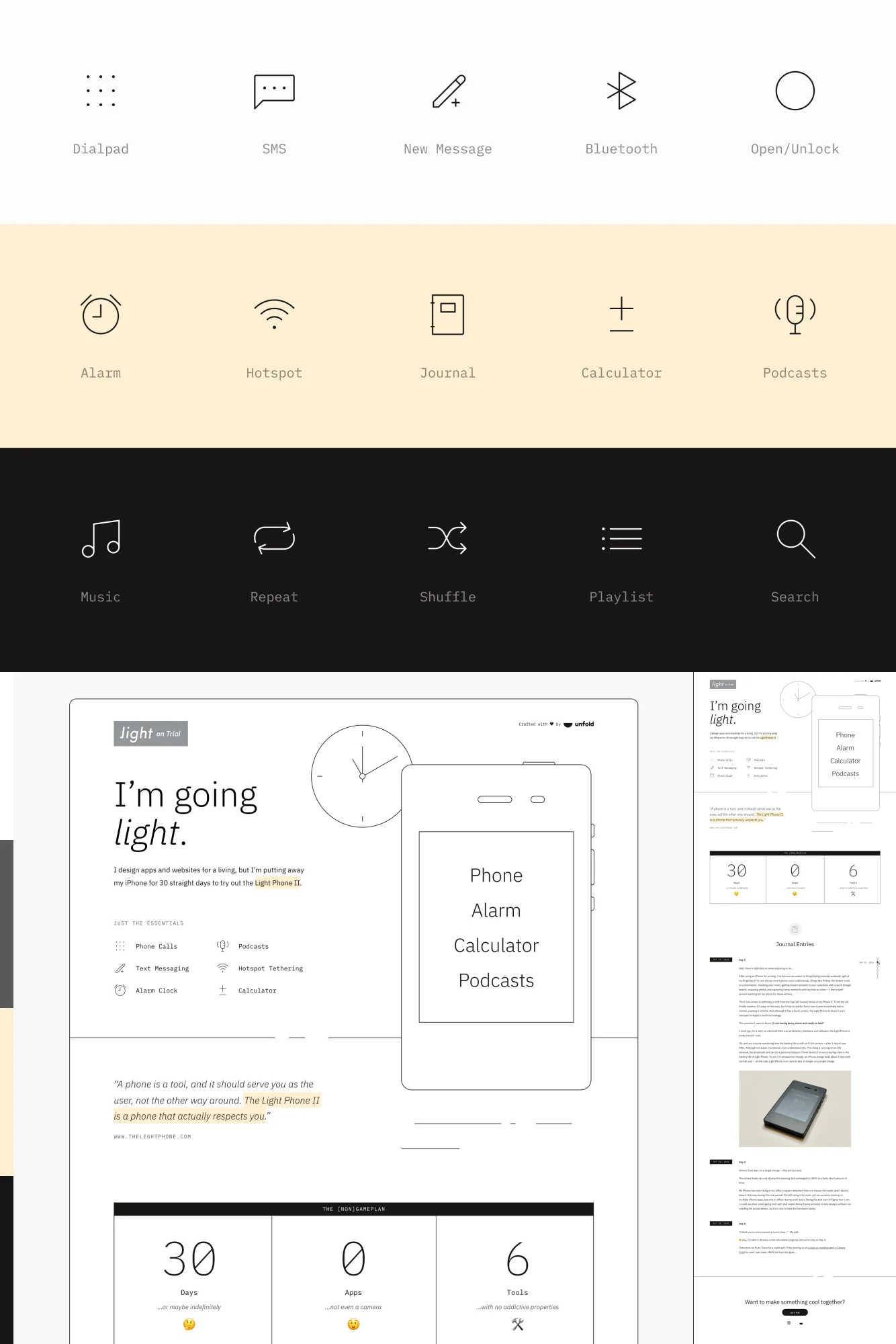 Minimal Iconography + Landing Page